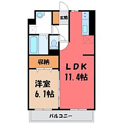 メゾン・ド・リサ 1LDKの間取図画像