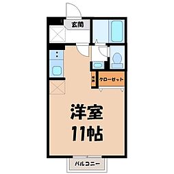 サトスガーデン ワンルームの間取図画像