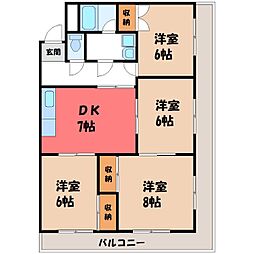 サカテハイツ 4DKの間取図画像