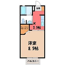 ソヴール 1Kの間取図画像