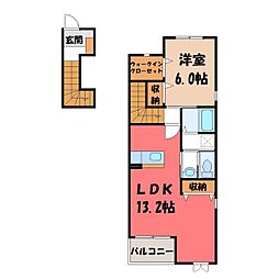 クレインファミリア2 1LDKの間取図画像