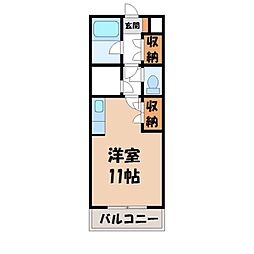 CREST6 1Kの間取図画像