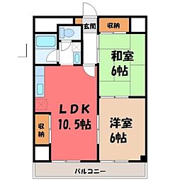 グリーンハイツ 2LDKの間取図画像