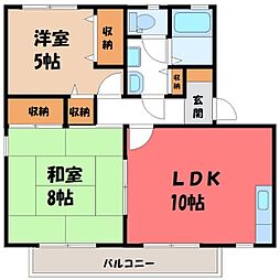 パークサイド厚木G 2LDKの間取図画像
