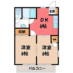 ファミールKobayashi 2DKの間取図画像