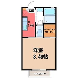レジデンス医大前 1Kの間取図画像