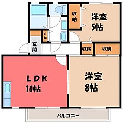 パークサイド厚木G 2LDKの間取図画像