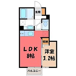 ヴィクトワール2B 1LDKの間取図画像