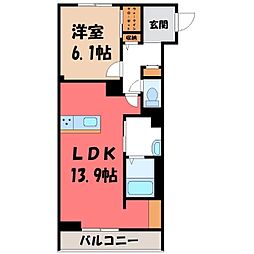 エクラモーブ 1LDKの間取図画像