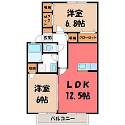 コンフォール飯塚 2LDKの間取図画像