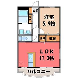 フラワーアイ 1LDKの間取図画像