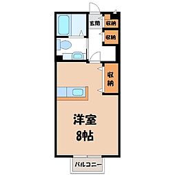 メゾンドショコラ 1Kの間取図画像