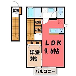 スターフォールC 1LDKの間取図画像