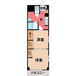 プレステージ宇都宮 2Kの間取図画像