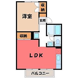 セジュール今泉A棟 1LDKの間取図画像