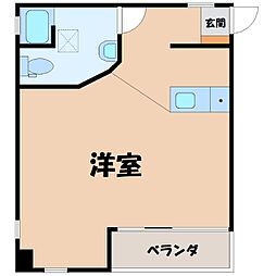 クローバー第1ビル ワンルームの間取図画像