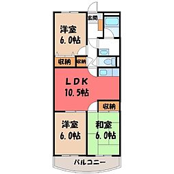 サンライズ田宗 3LDKの間取図画像