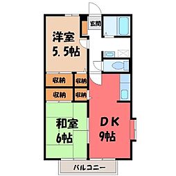 553ガーデンC 2LDKの間取図画像