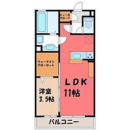 メゾン・ラシュレ 1LDKの間取図画像