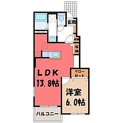 ラ・フランセ高間木A 1LDKの間取図画像