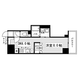 スカイヒルズ栄町4 1DKの間取図画像