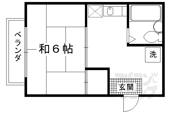 ハイム鴻の巣 203｜京都府京都市伏見区深草直違橋4丁目(賃貸マンション1DK・2階・18.00㎡)の写真 その2