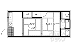 葉月荘 2Kの間取図画像