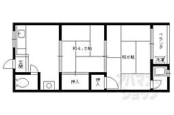 阪急京都本線 西向日駅 徒歩15分の賃貸アパート 2階2Kの間取り