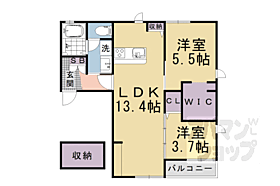 京都府京都市山科区大宅桟敷（賃貸アパート2LDK・2階・54.50㎡） その2