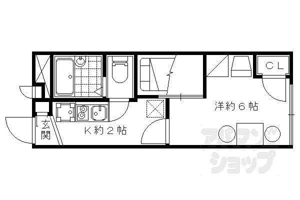 京都府京都市山科区厨子奥若林町(賃貸アパート1K・1階・19.87㎡)の写真 その2