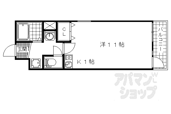 京都府京都市山科区竹鼻竹ノ街道町(賃貸マンション1R・5階・26.64㎡)の写真 その2