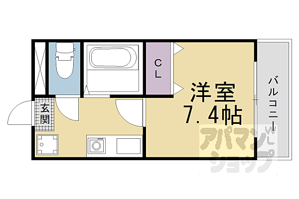 京都府京都市山科区椥辻草海道町(賃貸マンション1K・1階・19.50㎡)の写真 その2