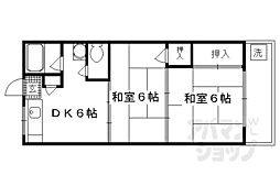 レジデンス菱屋 3階2DKの間取り