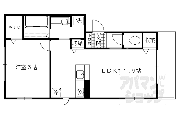 カノープス醍醐I 302｜京都府京都市伏見区石田大受町(賃貸アパート1LDK・3階・44.63㎡)の写真 その2