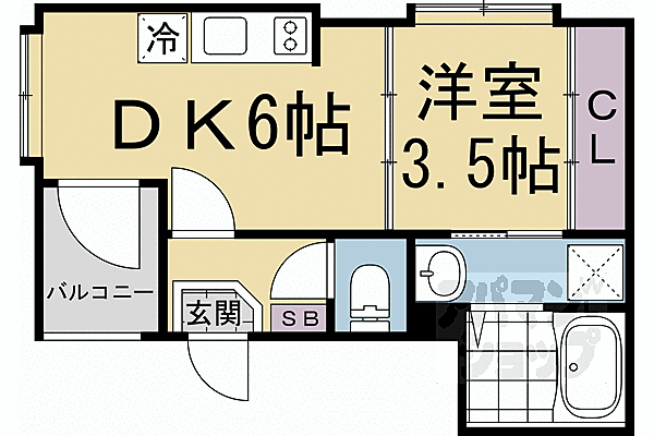 ＧＲＡＣＥＨＩＬＬ　Ｒ＆Ｋ 202｜京都府京都市伏見区深草鈴塚町(賃貸アパート1DK・2階・26.23㎡)の写真 その2