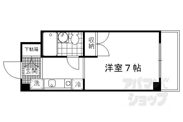 ルックウィン洛南 805｜京都府京都市伏見区竹田向代町(賃貸マンション1K・8階・18.69㎡)の写真 その2