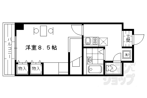 レオパレス三井田 701｜京都府京都市伏見区竹田西内畑町(賃貸マンション1K・7階・26.00㎡)の写真 その2