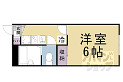 京都地下鉄東西線 小野駅 徒歩15分の賃貸アパート 2階1Kの間取り