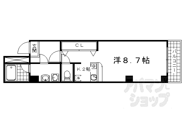 京都府京都市山科区小山西御所町(賃貸マンション1R・2階・28.95㎡)の写真 その2