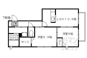 シャーメゾン神川 102 ｜ 京都府京都市伏見区羽束師鴨川町（賃貸アパート2LDK・1階・53.50㎡） その2