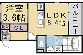 京都府京都市山科区大宅坂ノ辻町（賃貸アパート1LDK・1階・30.83㎡） その2