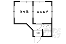 阪急京都本線 長岡天神駅 徒歩3分の賃貸マンション 2階1DKの間取り
