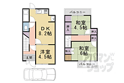 阪急京都本線 長岡天神駅 徒歩15分の賃貸一戸建て 3DKの間取り