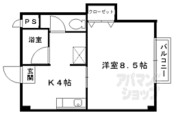 メゾン槙島 2階1Kの間取り