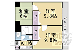 京都地下鉄東西線 東野駅 徒歩35分の賃貸マンション 1階3Kの間取り