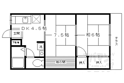 ペアシティ淀 2階2DKの間取り