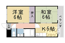 京都地下鉄東西線 椥辻駅 徒歩21分の賃貸マンション 3階1LDKの間取り