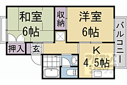 サンハイツフジタ 1階2Kの間取り