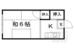 丹羽パンション 1Kの間取図画像