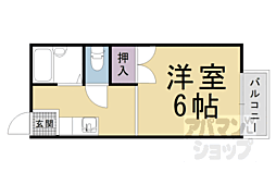 京都地下鉄東西線 東野駅 徒歩7分の賃貸アパート 2階1Kの間取り